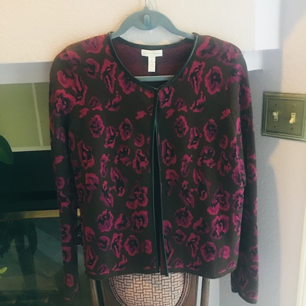 🌺CHARTER CLUB Jacket (Large) Brown/Fuschia🌺